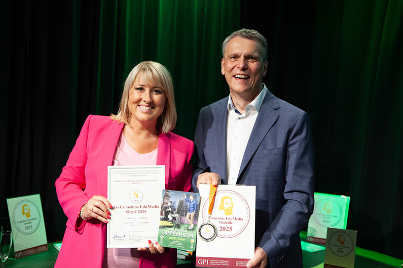 Comenius EduMedia Siegel für „Moritz Daniel Oppenheim macht Schule“